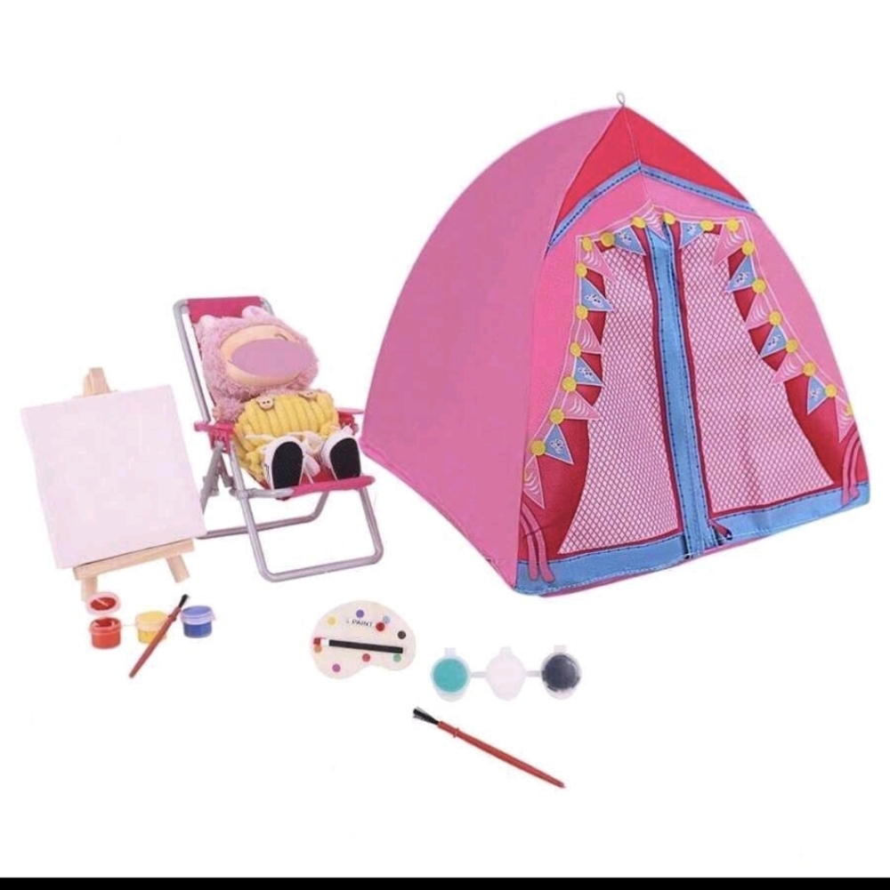 Artist Play Tent And Art Set Accessories for 17cm Labubu